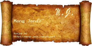 Meng Jenő névjegykártya